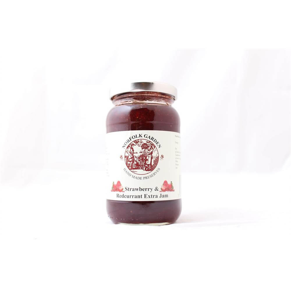 Norfolk Garden Preserved Strawberry and Redcurrant Extra Jam 454g